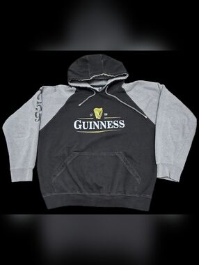Guinness Black Grey Pullover Hoodie XL
